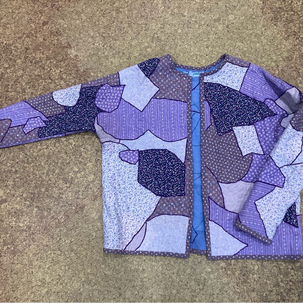 purple quilt coat